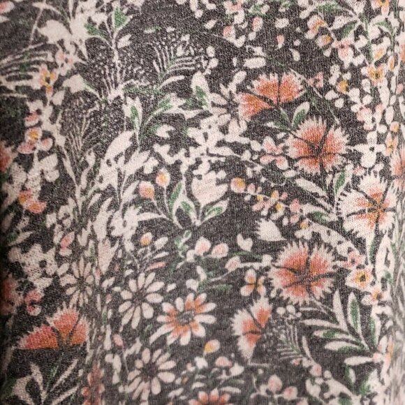 LC Lauren Conrad Womens Grey  Long Sleeve Floral Tunic With Tie Detail XXL - Picture 3 of 8